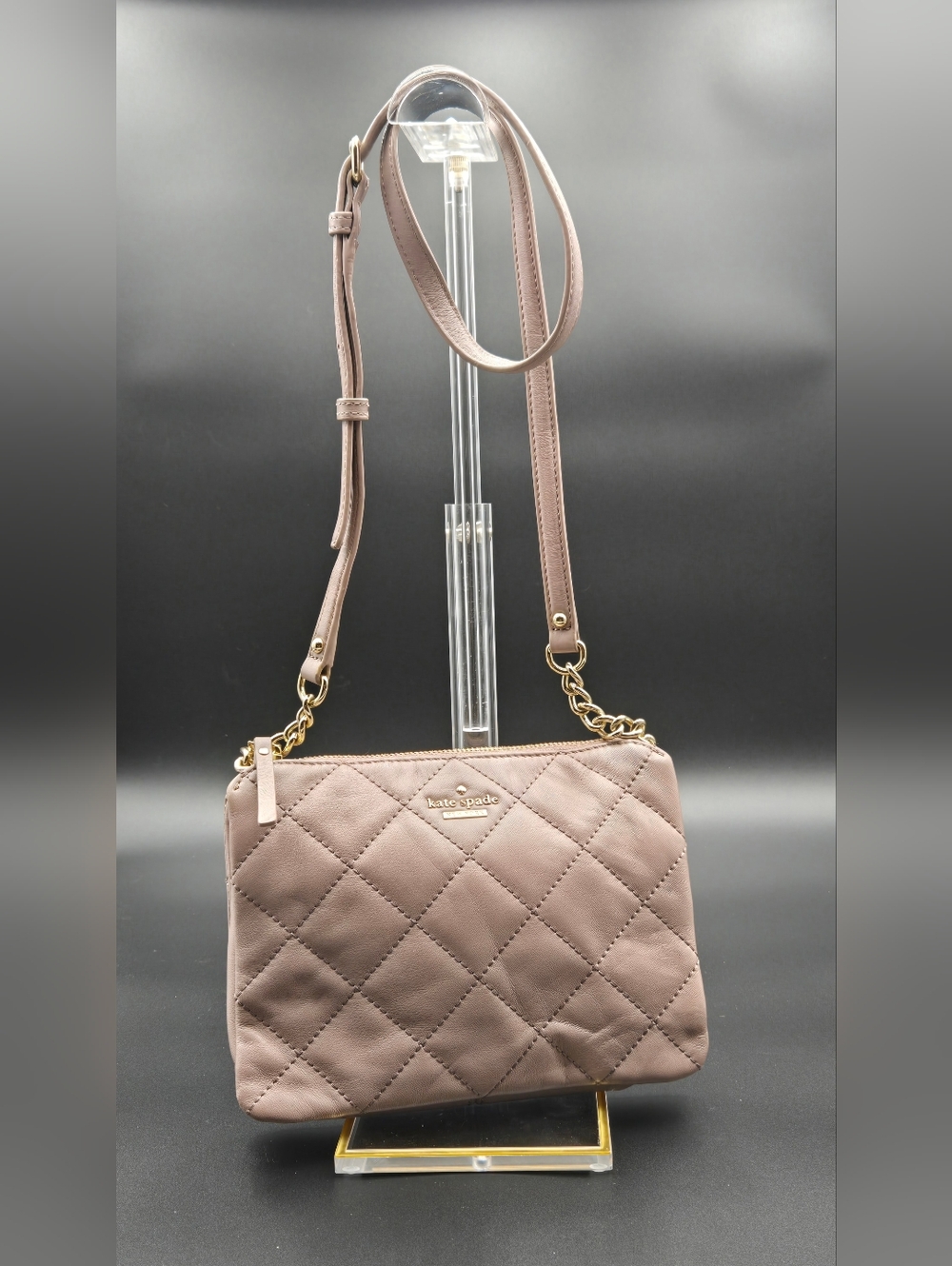 Kate Spade Emerson Place Harbor Quilted Leather Crossbody Taupe Porcini